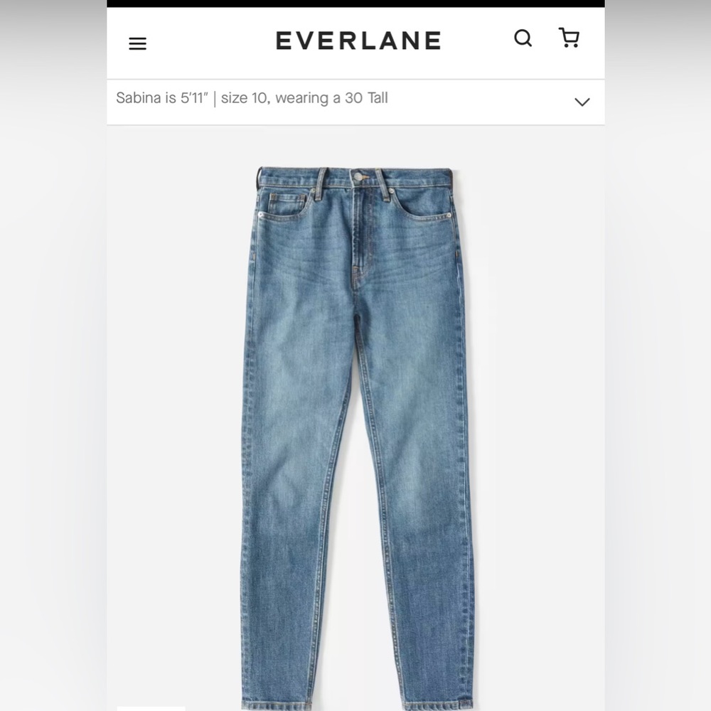 Everlane - The High Rise Skinny Jean / mid-blue - size 30